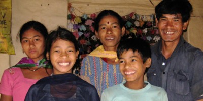 Happy Nepalese family