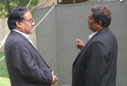 Puspakamal Dahal with Upendra Yadav