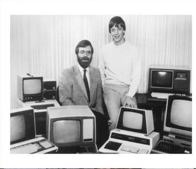 bill gates with a co-founder of Microsoft in 1981