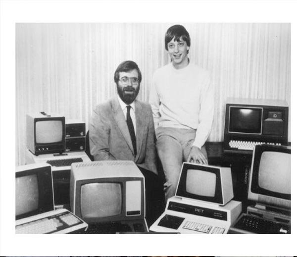 bill gates with a co-founder of Microsoft in 1981