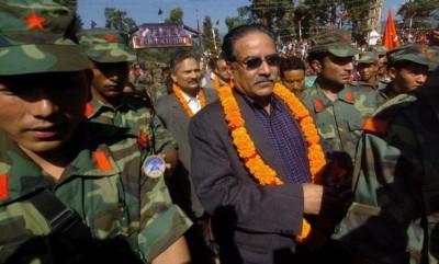 Prachanda with Maoist Army