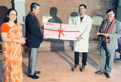 अपाङ्ग बालअस्पताललाई एनसीसी बैंकको २५ लाख रुपैयाँ सहयोग
