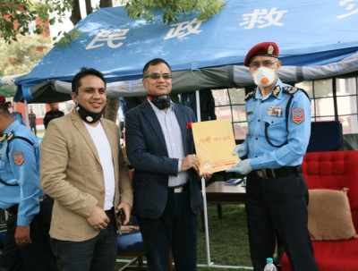 सनराइज बैंकद्वारा नेपाल पुलिस हस्पिटललाई ६५ थान पीपीई सहयोग 