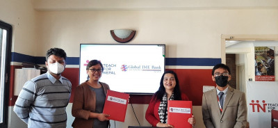 टिच फर नेपाललाई ग्लोबल आइएमई बैंकको रु. ८ लाख सहयोग 