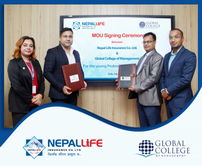 नेपाल लाइफमा ग्लोबल कलेजका विद्यार्थीलाई इन्टर्नको अवसर