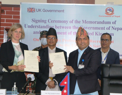 बेलायतमा नेपाली नर्स पठाउने बाटो खुल्यो, द्विपक्षी श्रम सम्झौतामा हस्ताक्षर